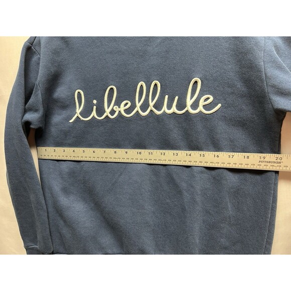 MNG Women’s Navy Blue Pullover Crewneck Sweater Libellule Graphic Medium - Picture 6 of 7